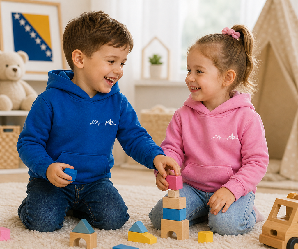 Kids Basic Hoodie - Heart of Bosnia | Left Chest