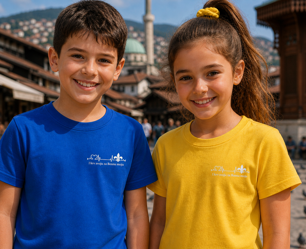 Kids Premium Bio T-Shirt – Za Bosnu Moju | Links Brust