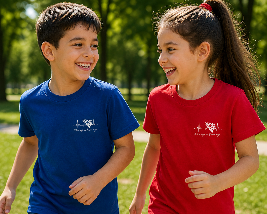Kids Premium Bio T-Shirt Bosnien – Bosna Herzschlag | Links Brust
