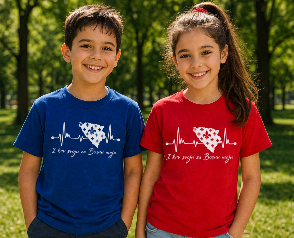 Kids Premium Bio T-Shirt Bosnien – Bosna Herzschlag | Frontprint
