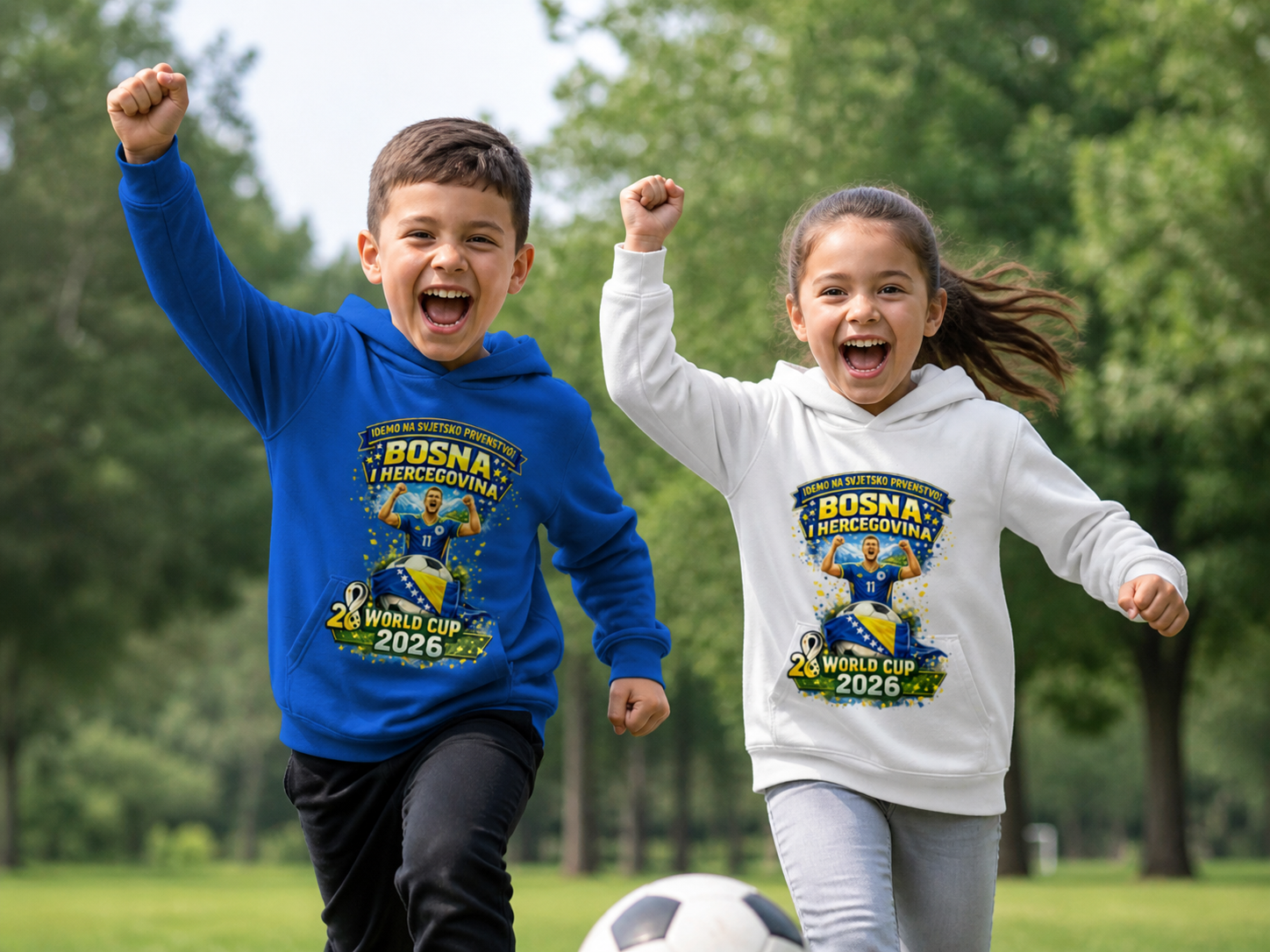 Kids Basic Hoodie – Bosnia | Design 01 | Front Print