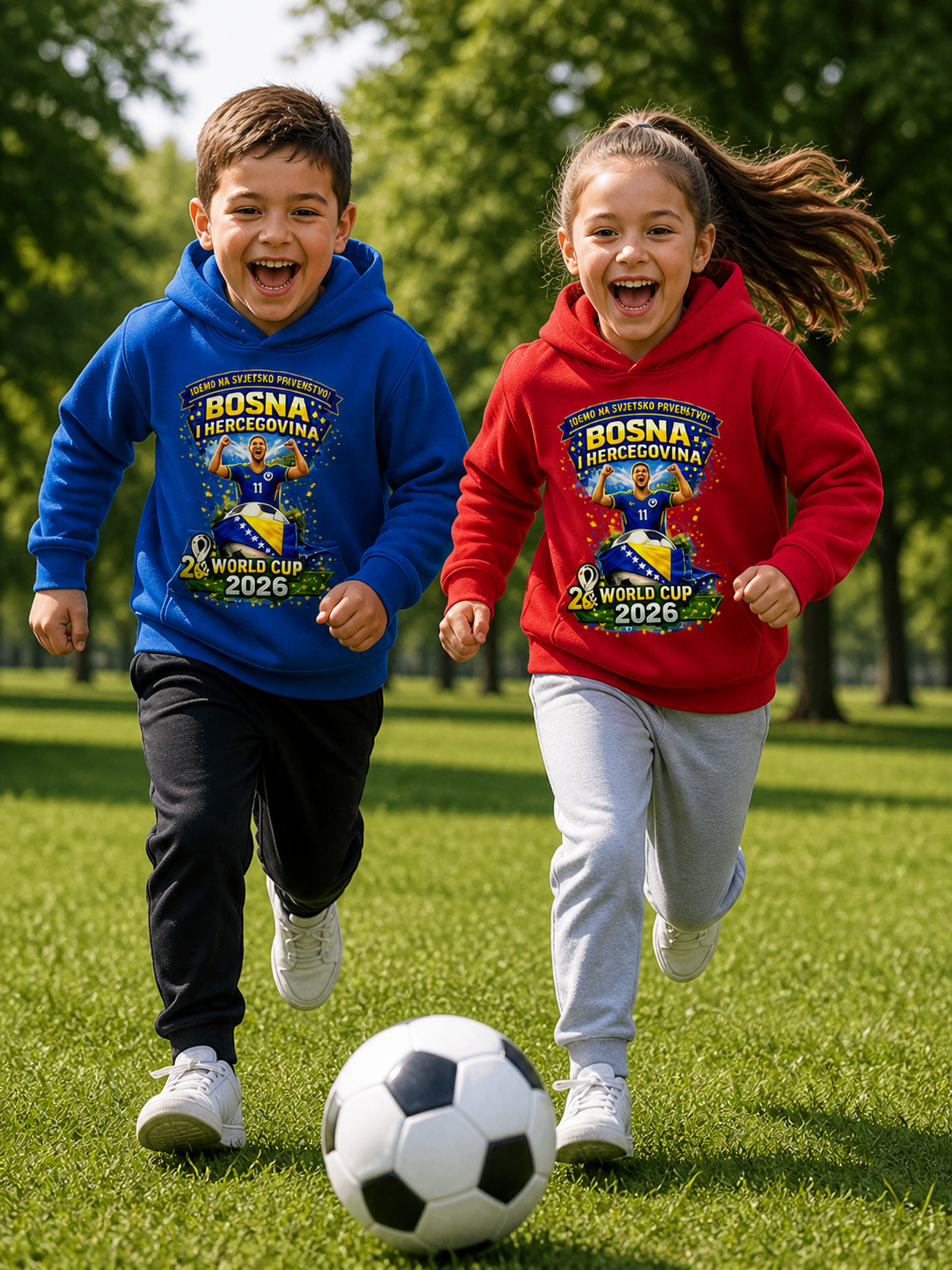 Kids Premium Organic Hoodie - Bosnia | Design 01 | Front Print