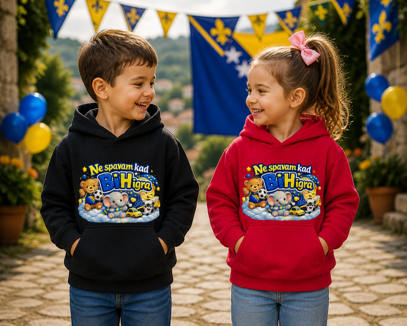 Kids Premium Organic Hoodie - I don't sleep when Bosnia and Herzegovina plays | Front print