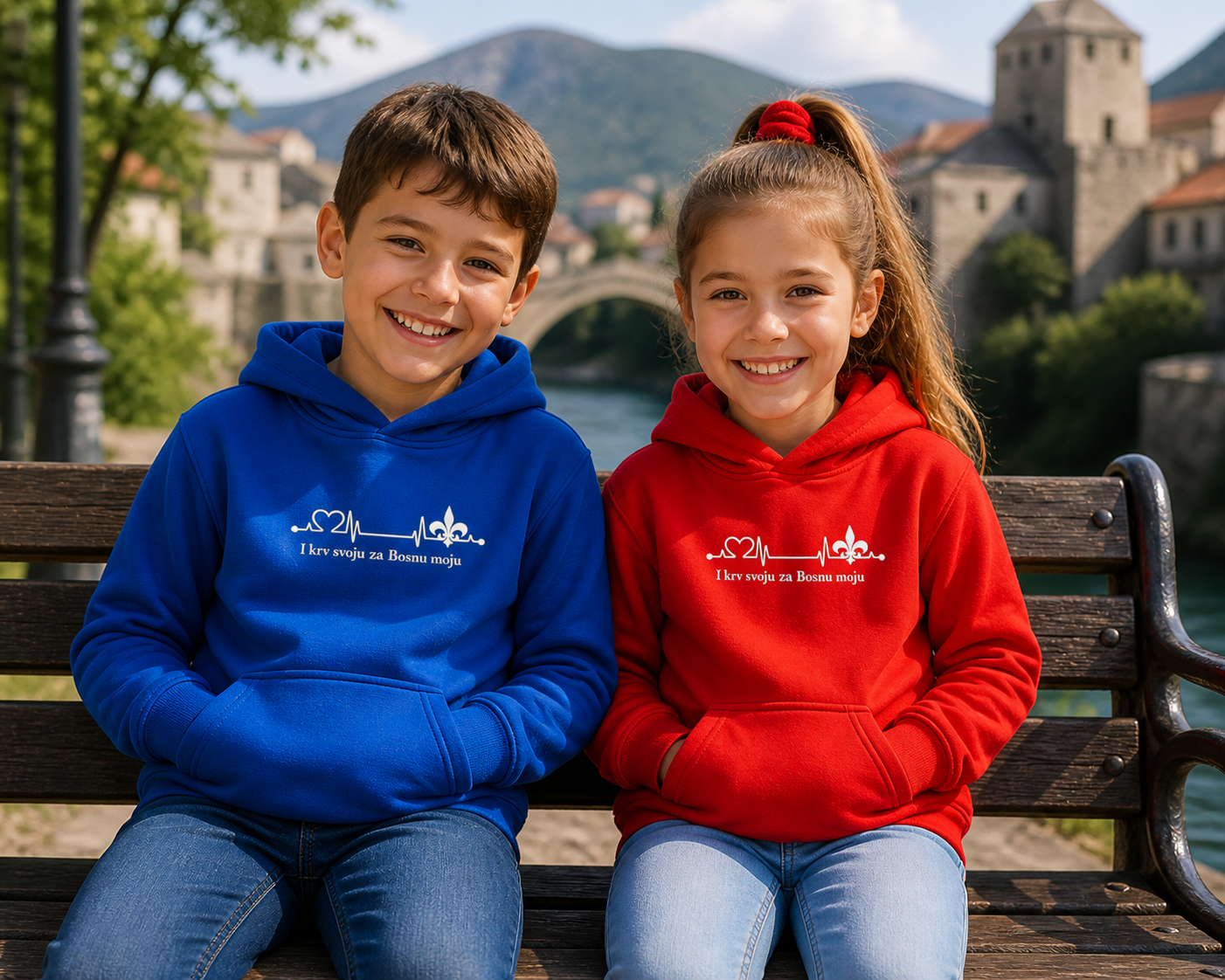 Kids Basic Hoodie – For My Bosnia | Front Print
