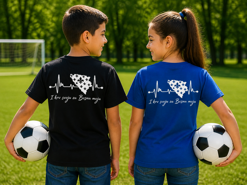 Kinder Basic T-Shirt Bosnien – Bosna Herzschlag | Rückenprint