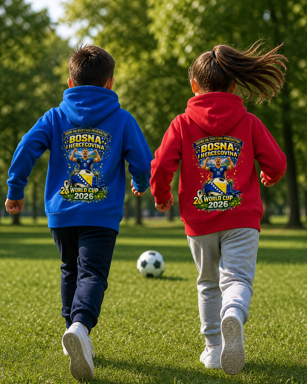 Kinder Premium Bio Hoodie – Bosnien | Design 01 | Rückenprint
