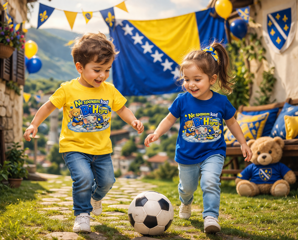 Kinder Basic T-Shirt - Ne spavam kad igra BiH | Frontprint