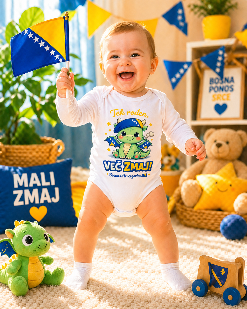 Baby Bio Long-Sleeve Bodysuit – Little Dragon | Front Print
