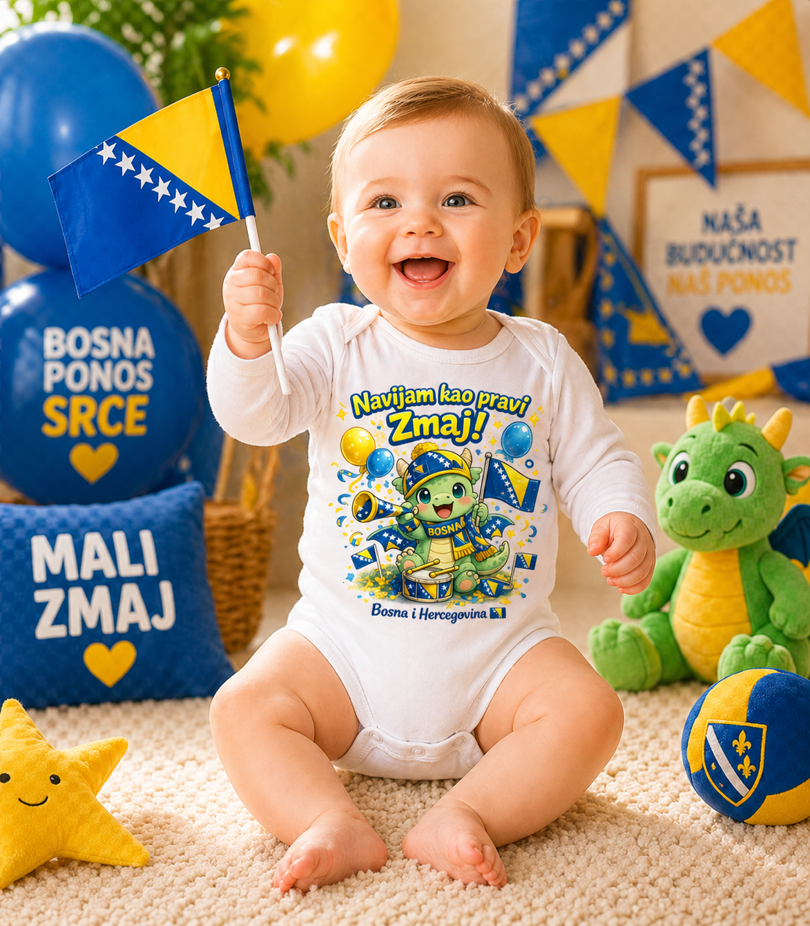 Baby Bio Long Sleeve Bodysuit – Little Dragon Fan | Frontprint