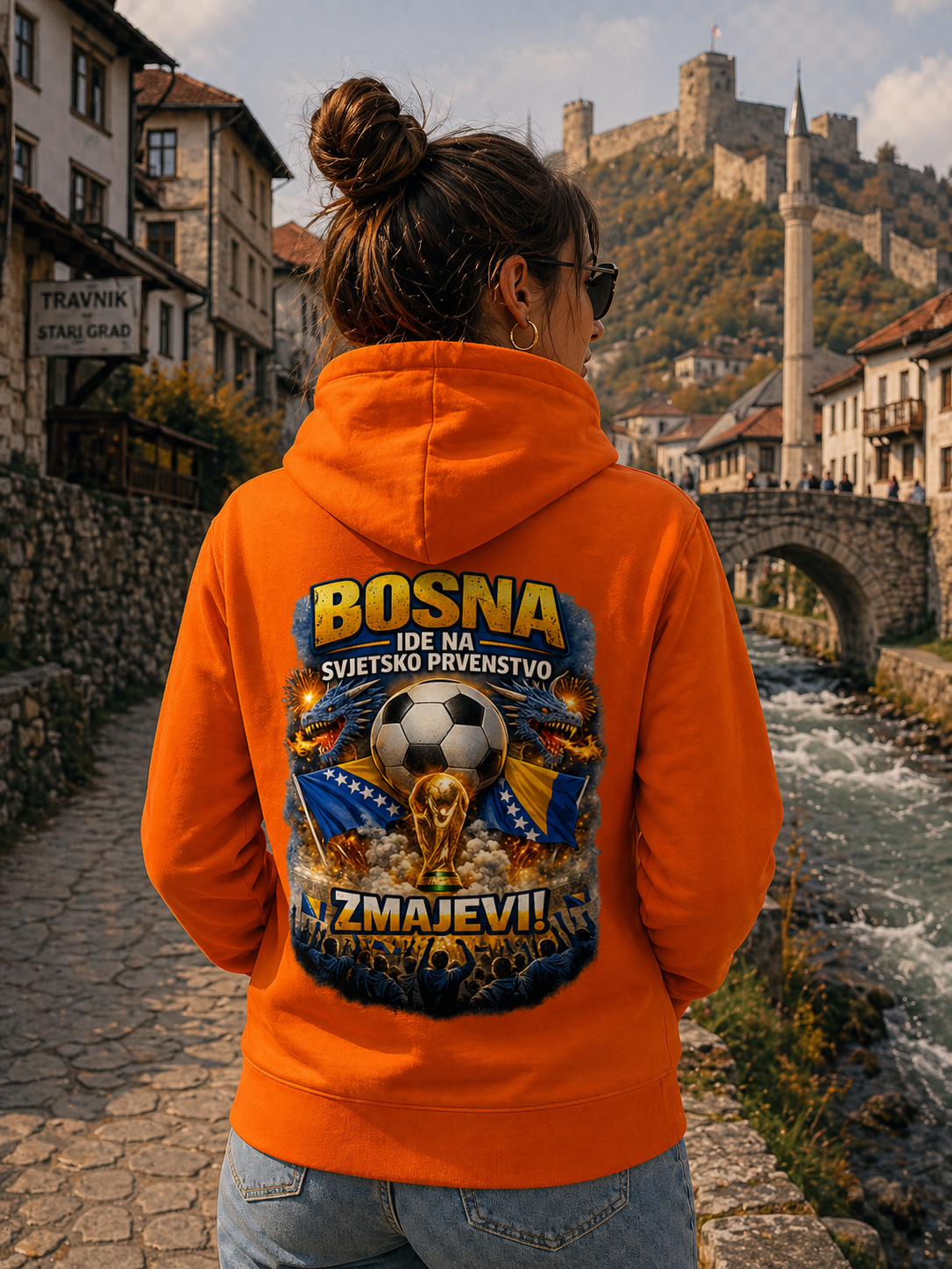 Women's Premium Organic Hoodie – Zmajevi WM 2026 | Backprint